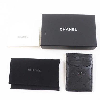 CHANEL Card Case AP3595 Lamb leather black Matrasse