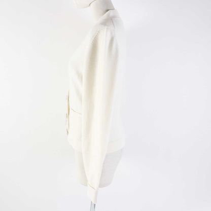 Chanel Cashmere Elastane Knit Cardigan White