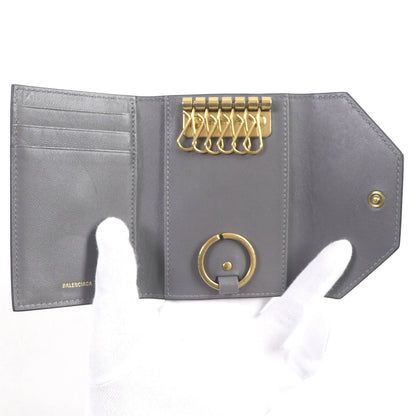 Balenciaga Logo Card Case Leather Key Holder