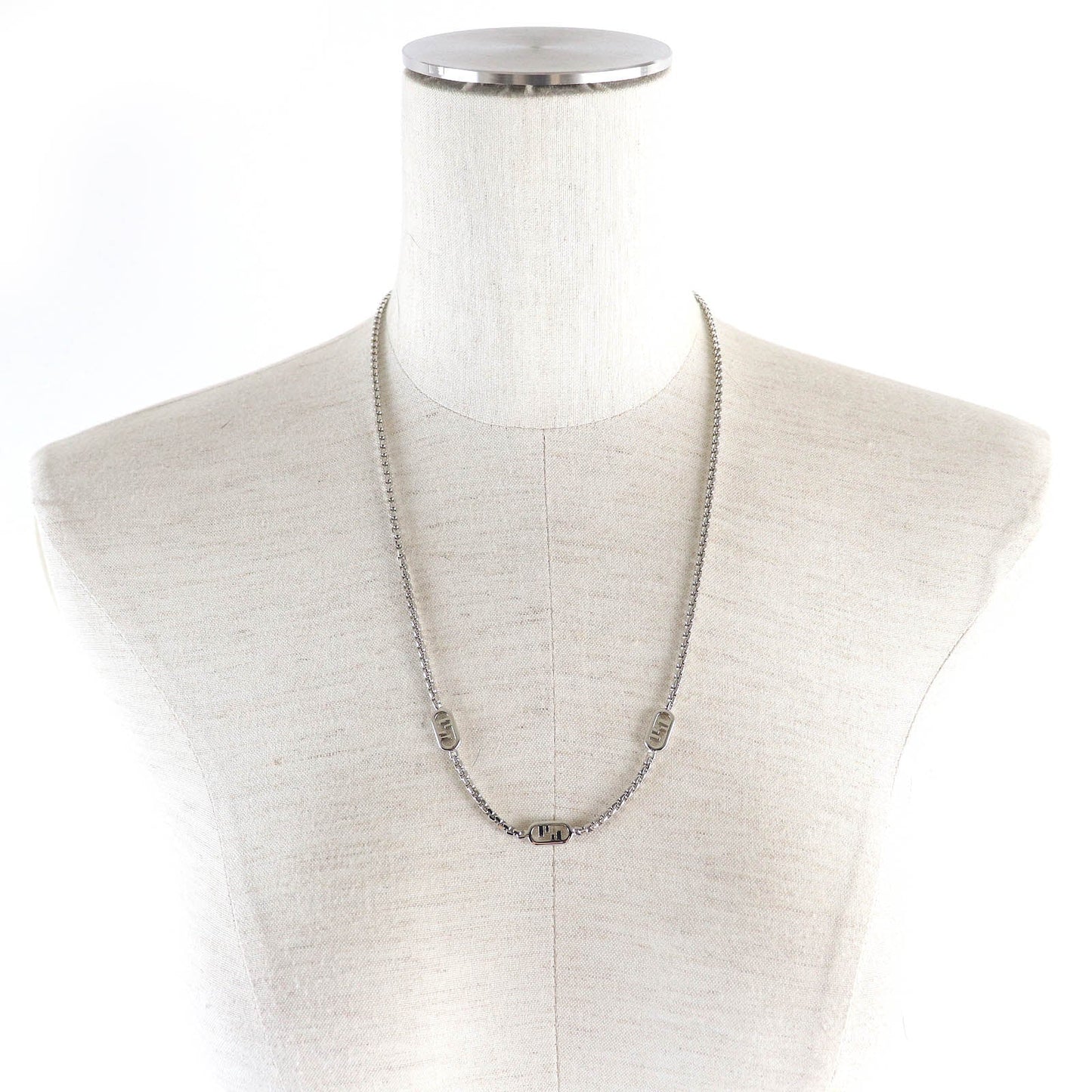 FENDI Necklace 7AJ834 brass Silver Orlock Necklace