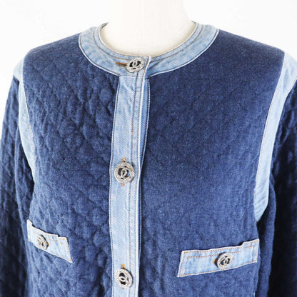 Chanel Cotton Viscose Rhinestone Button Denim Jacket