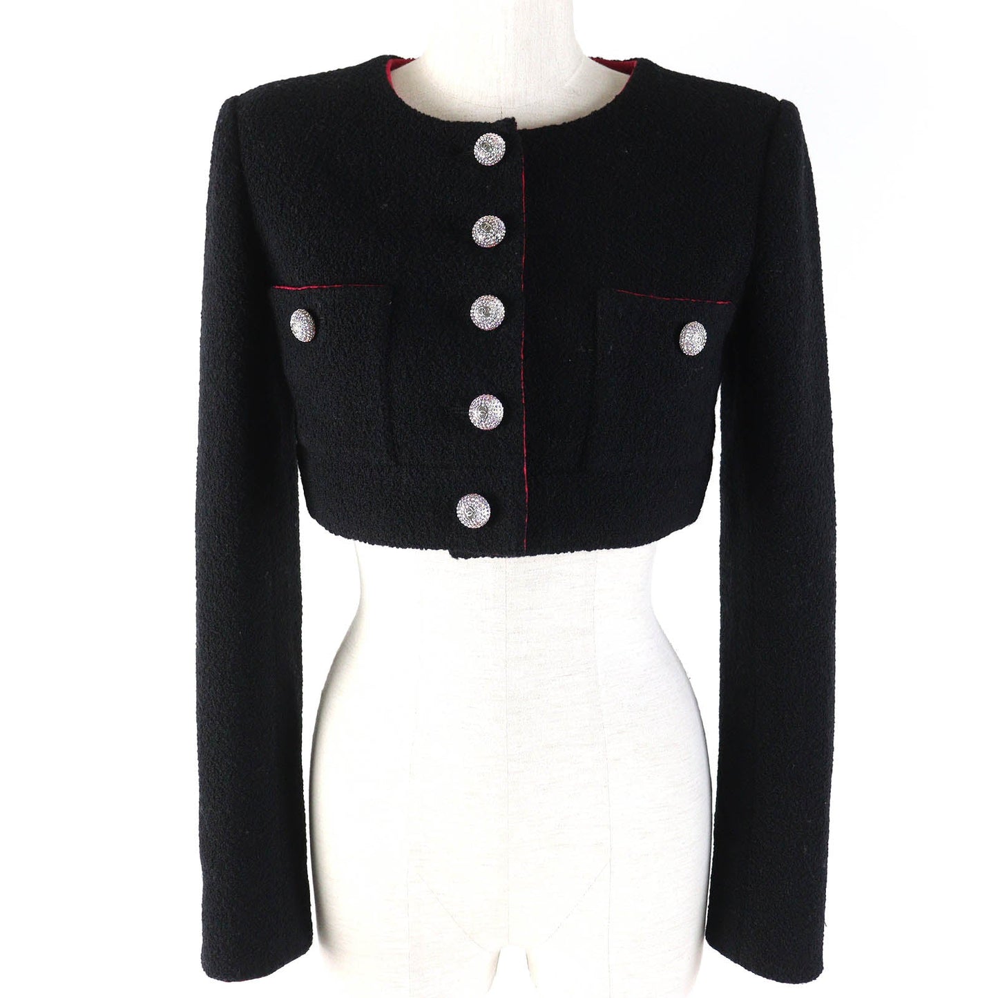 CHANEL Jacket P71723 wool Black pink 34