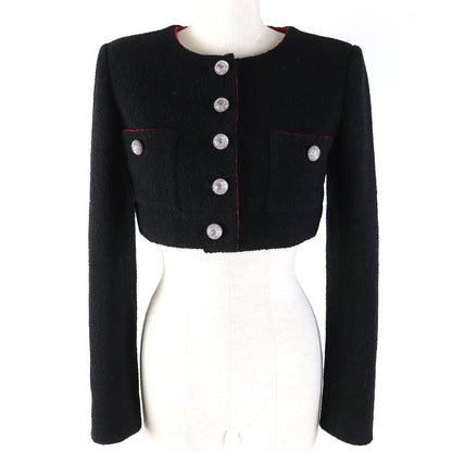 CHANEL Jacket P71723 wool Black pink 34
