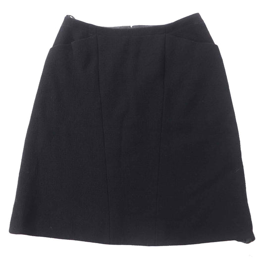 Chanel Vintage Wool Tweed Skirt Black 36