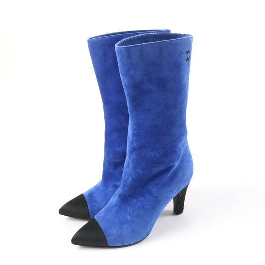 Chanel G33119 Gabrielle Coco Satin Suede Short Boots