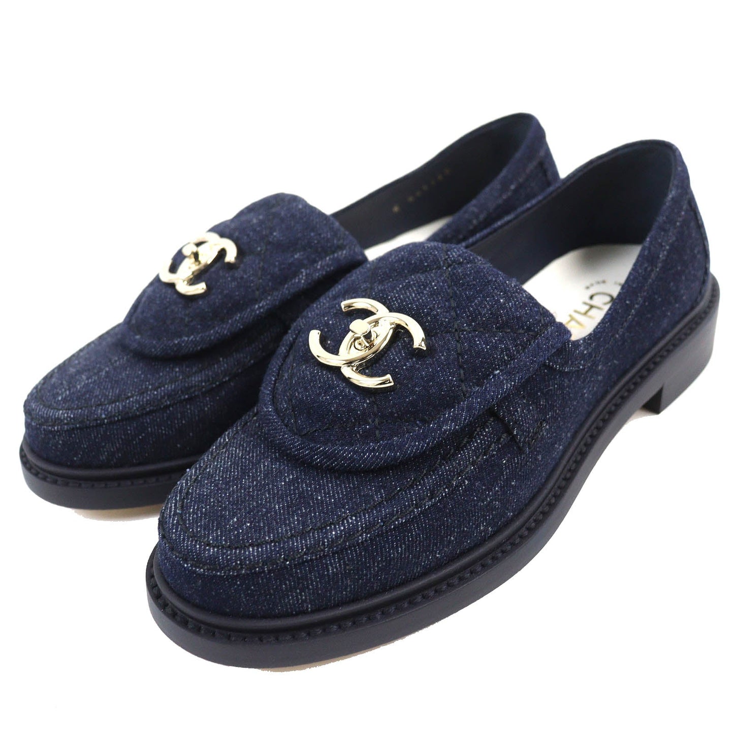 CHANEL loafers G45720 denim Indigo blue 35.5
