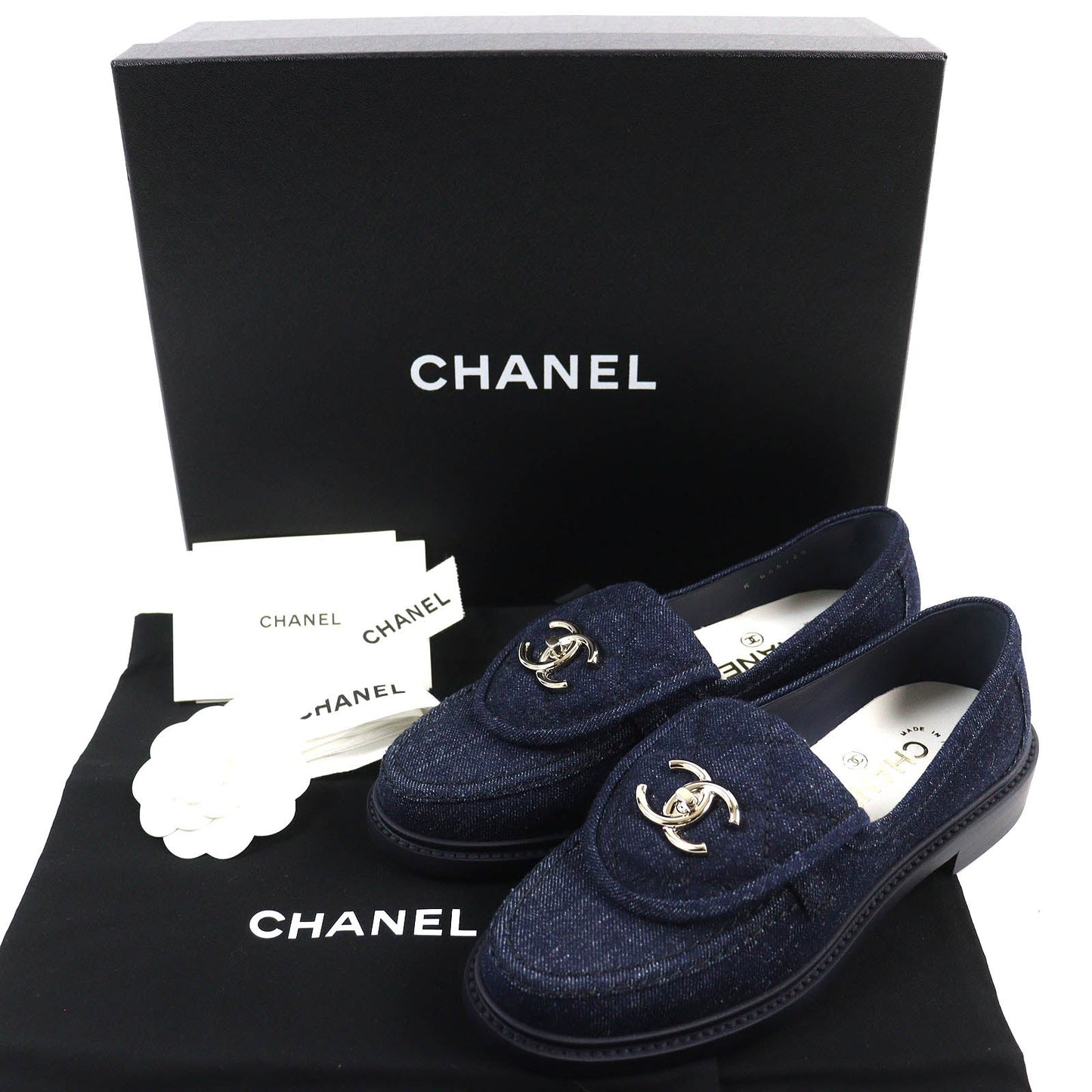CHANEL loafers G45720 denim Indigo blue 35.5