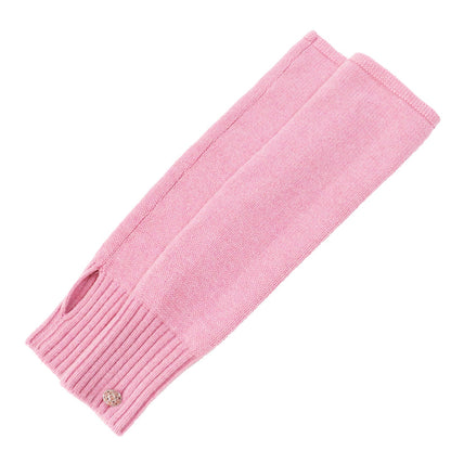 Chanel Cashmere Knit Arm Warmers Gloves Pink M