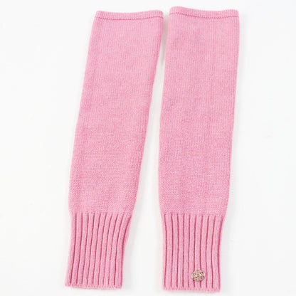 Chanel Cashmere Knit Arm Warmers Gloves Pink M