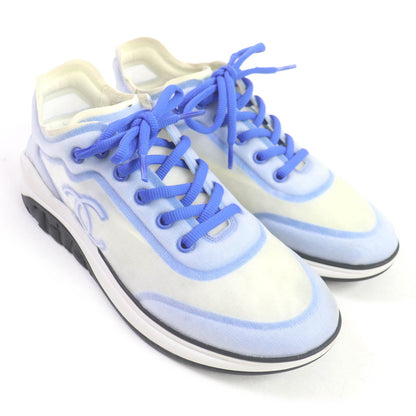 CHANEL Low cut sneakers G34763 mesh White blue 41