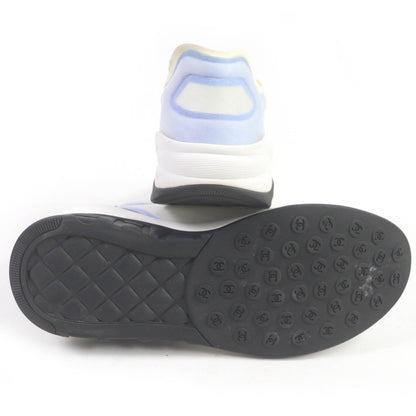 CHANEL Low cut sneakers G34763 mesh White blue 41