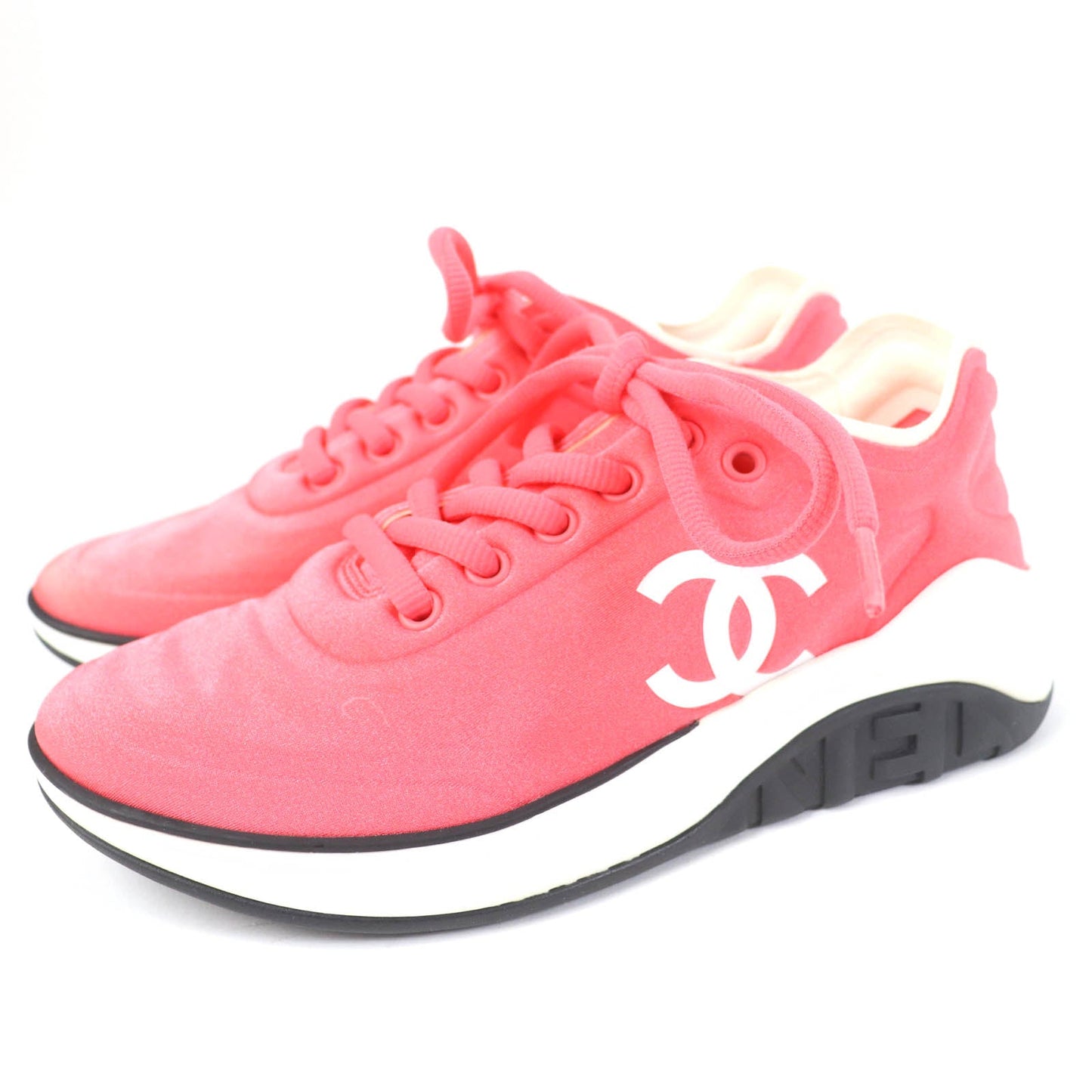 CHANEL Low cut sneakers G34763 fabric Pink white COCO Mark 35