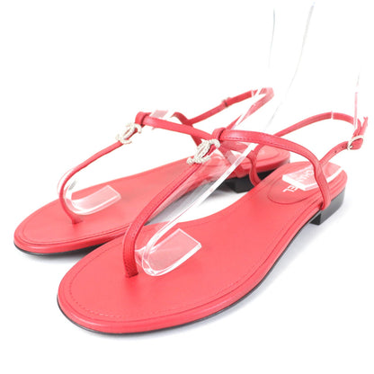 CHANEL Sandals leather Red 37