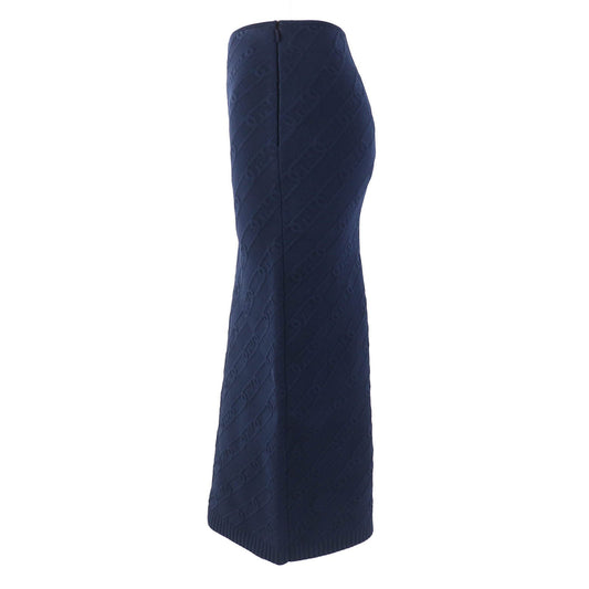 FENDI Long skirt FZQ677 Rayon Navy 40