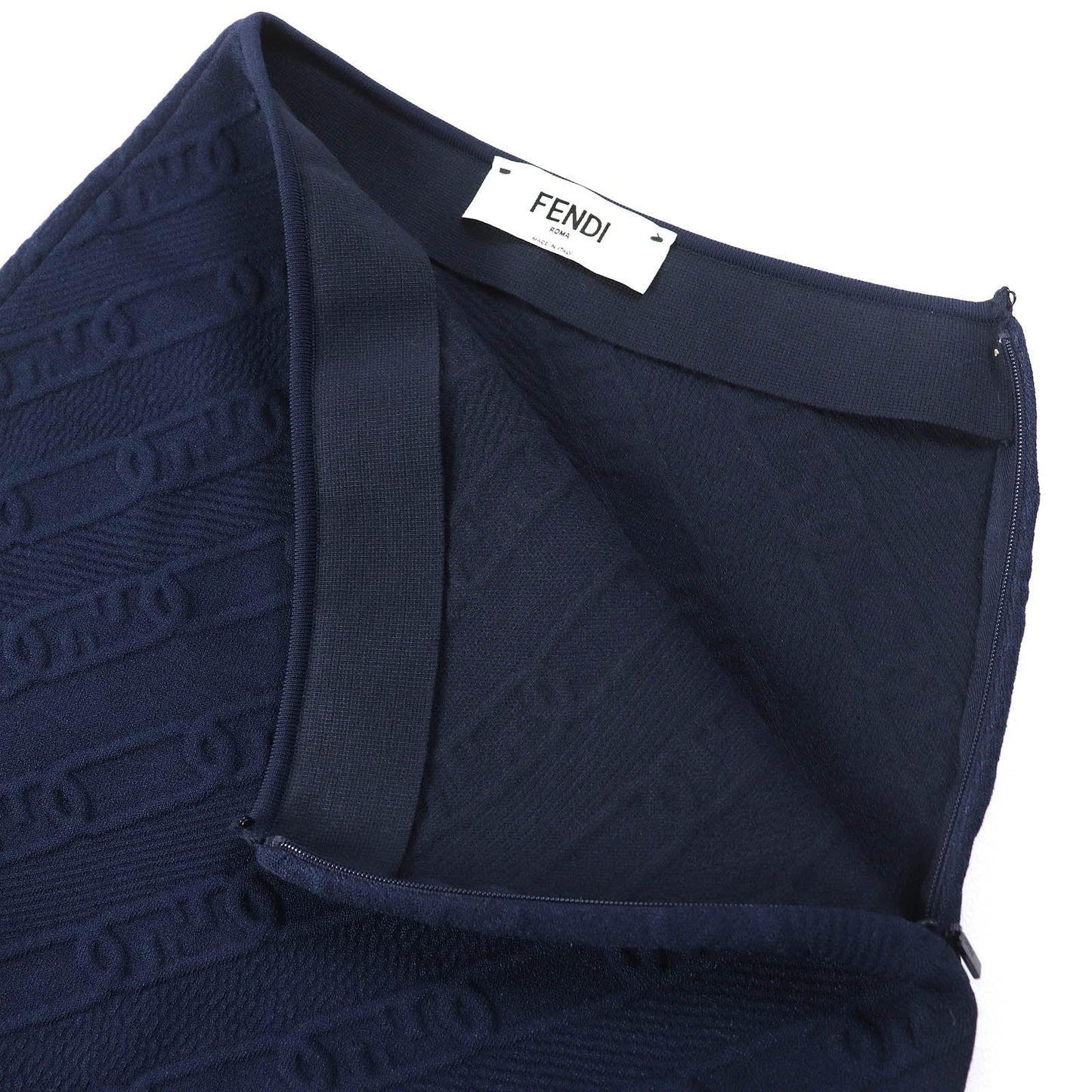 FENDI Long skirt FZQ677 Rayon Navy 40