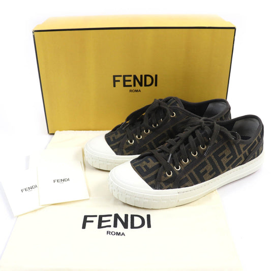 FENDI Low cut sneakers canvas Brown type White