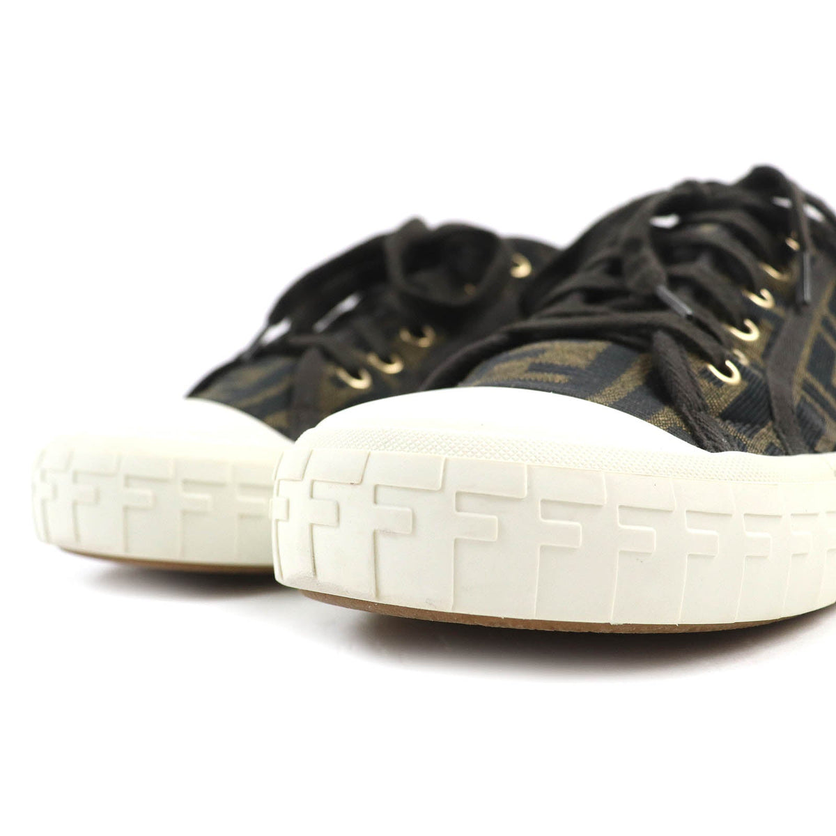 FENDI Low cut sneakers canvas Brown type White