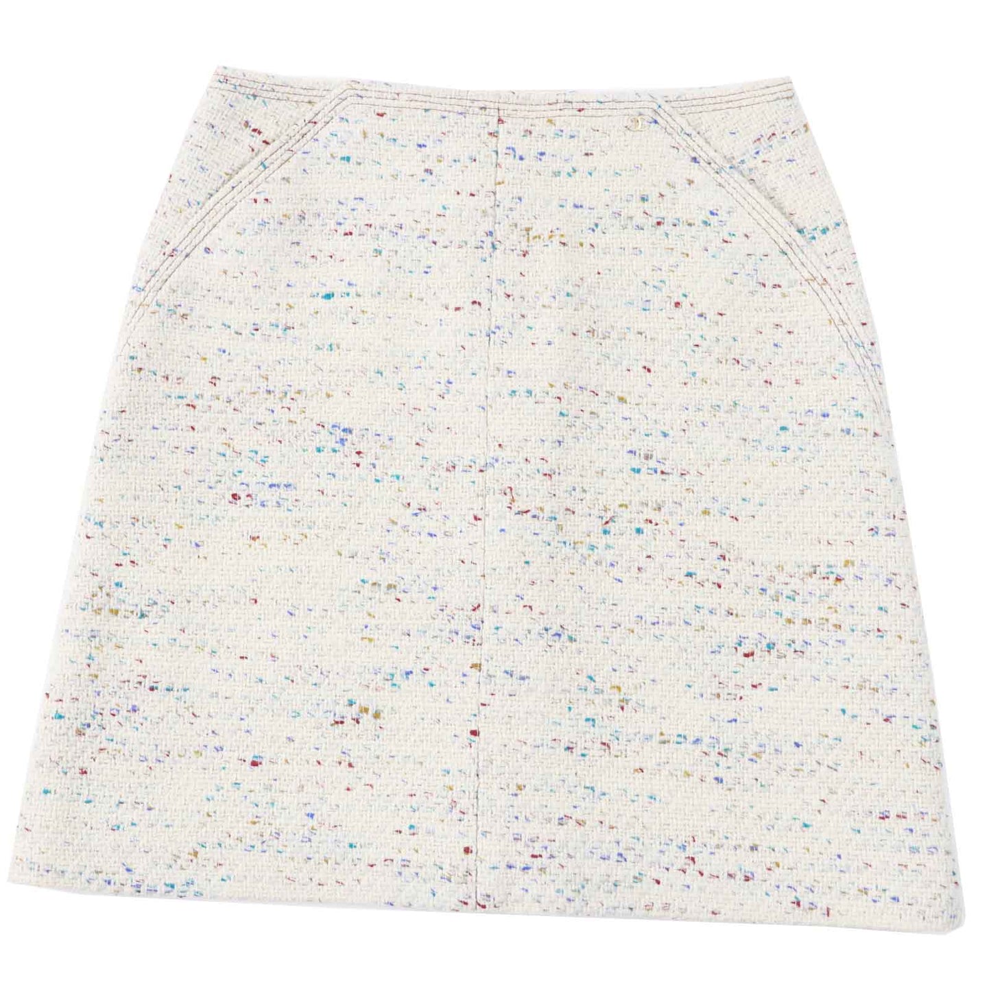 CHANEL skirt 03C P20369 wool Light Beige Multi 46