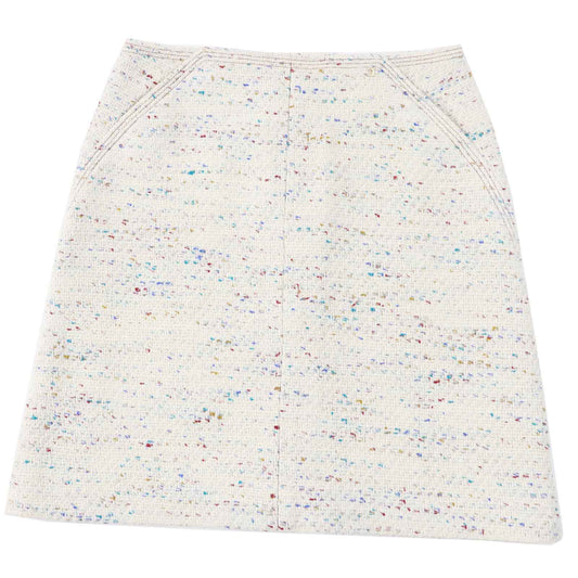 CHANEL Vintage Wool Nylon Trapezoid Skirt 46