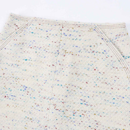 CHANEL skirt 03C P20369 wool Light Beige Multi 46