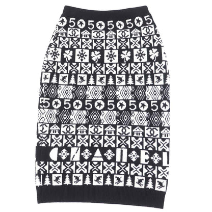 CHANEL skirt P62261 cashmere Black White 34