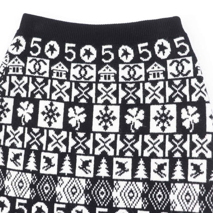 CHANEL skirt P62261 cashmere Black White 34