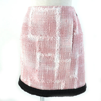 CHANEL skirt 22C P71877 cotton Pink white black 40
