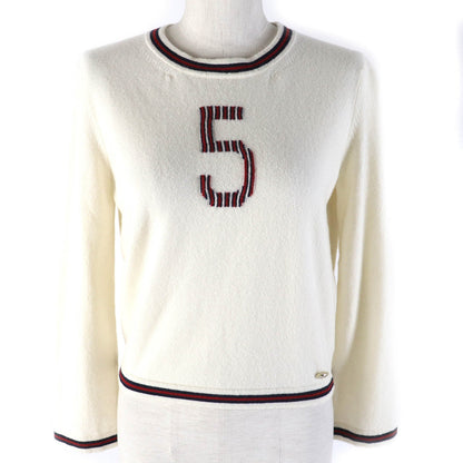CHANEL knit P70307K10000 cashmere Ivory red navy No5 38