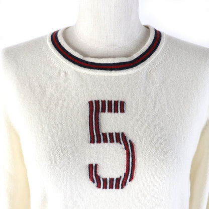 CHANEL knit P70307K10000 cashmere Ivory red navy No5 38