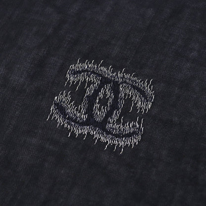 CHANEL Scarf 15C cashmere black gold glitter