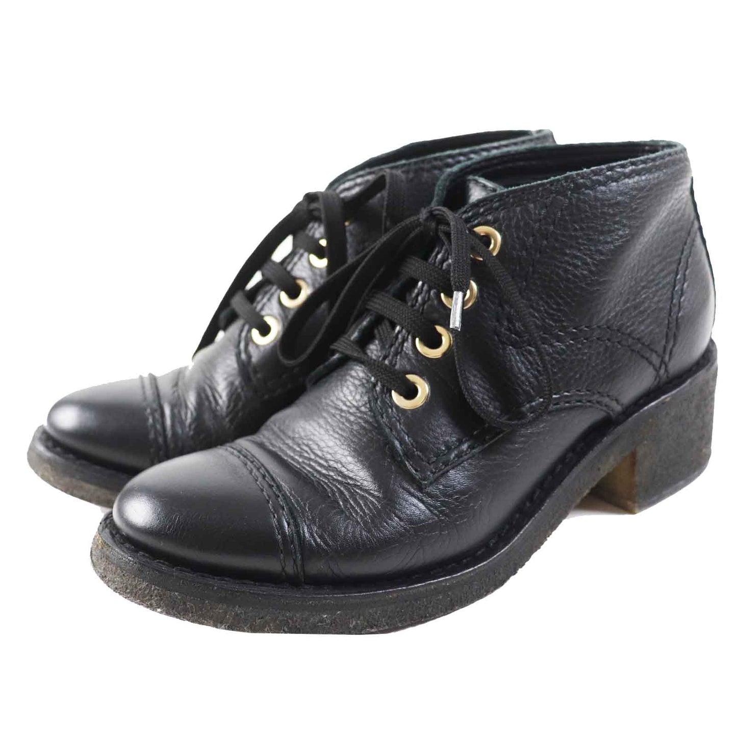 CHANEL boots G30849 leather black 38
