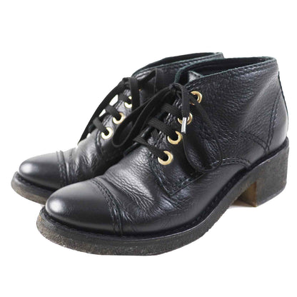 CHANEL boots G30849 leather black 38