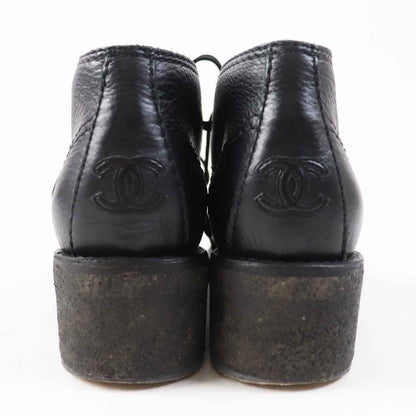 CHANEL boots G30849 leather black 38