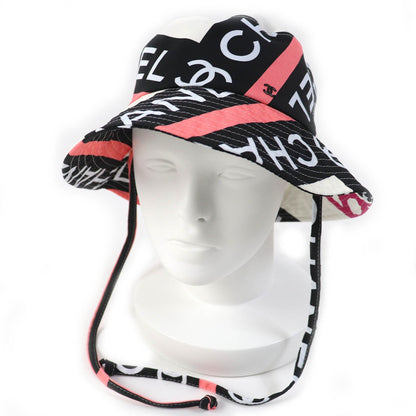 CHANEL hat 22S cotton White black pink M