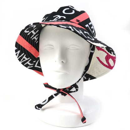 CHANEL hat 22S cotton White black pink M