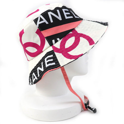 CHANEL hat 22S cotton White black pink M