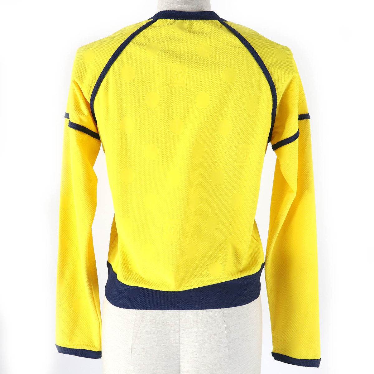 Chanel Vintage Sports Line Jacket Yellow Navy 36