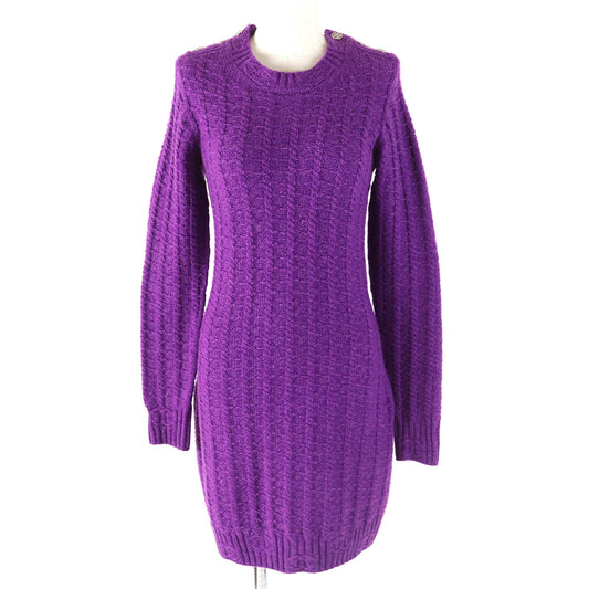 Chanel Wool Cashmere Knit Dress Purple 34