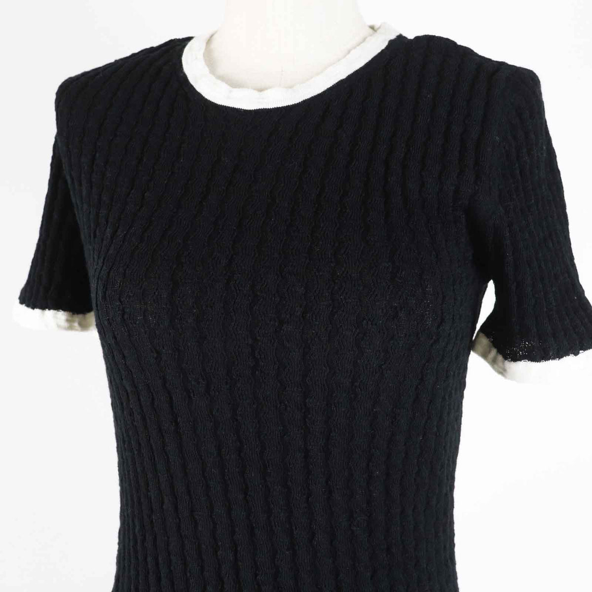 Chanel Cotton Bicolor Short Sleeve Dress