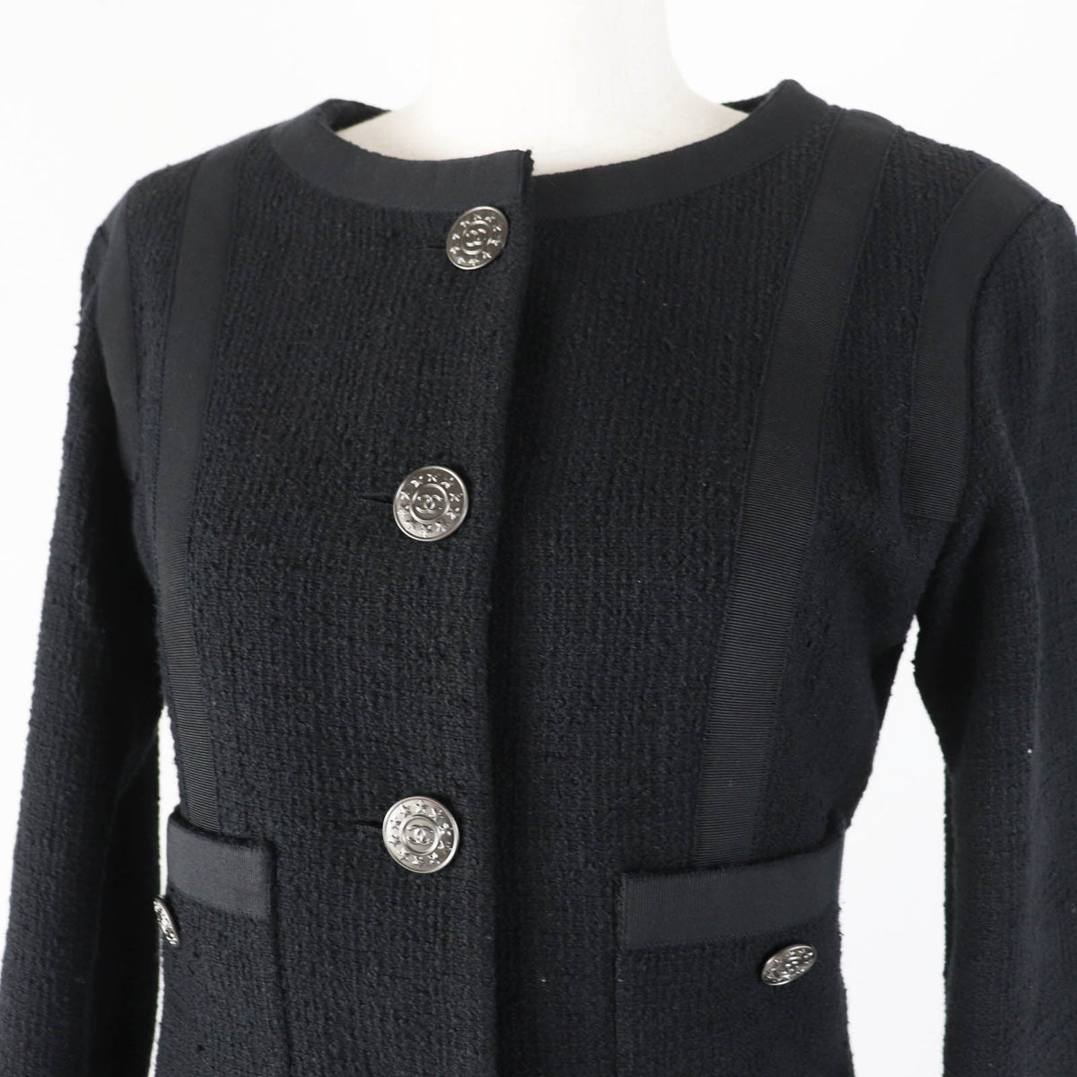 Chanel Cotton Silk Tweed Setup Black 36