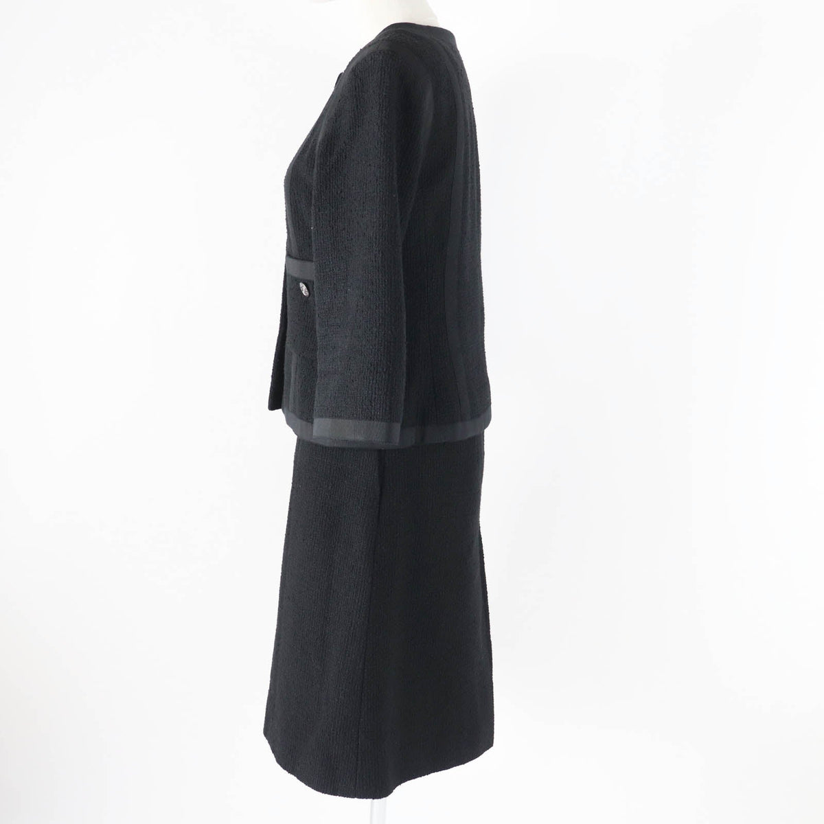 Chanel Cotton Silk Tweed Setup Black 36