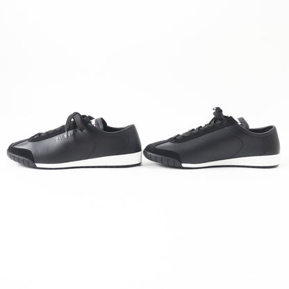 Chanel Calf Leather Suede Sneakers Black White 36