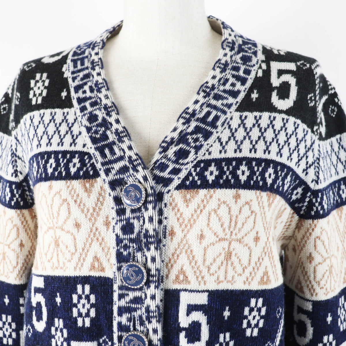 Chanel Cashmere Logo Print Cardigan