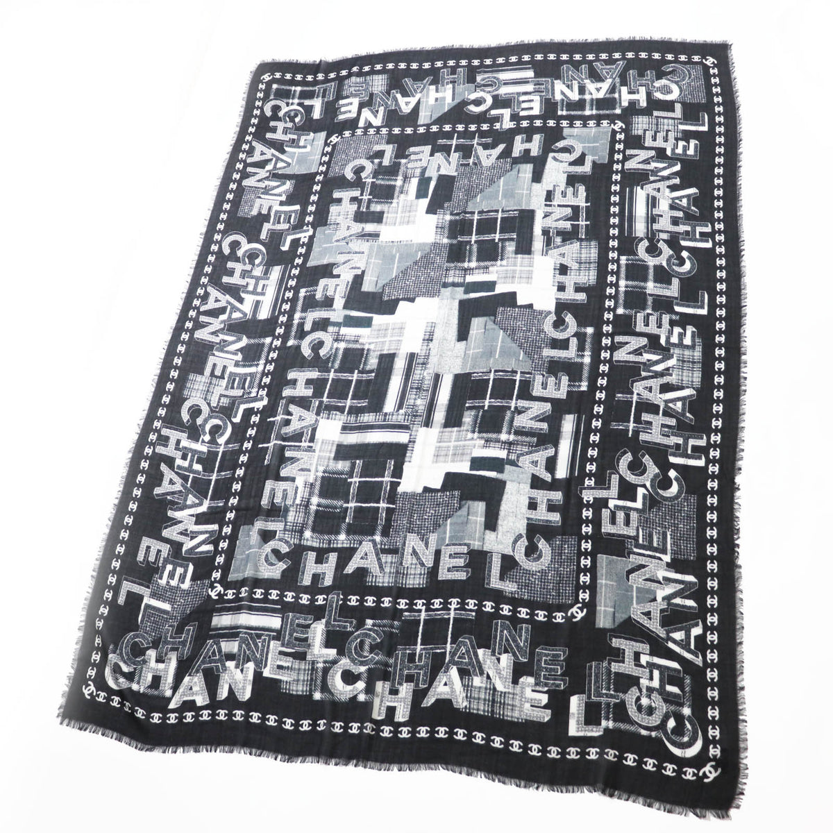 Chanel Wool Cashmere COCO Mark Scarf