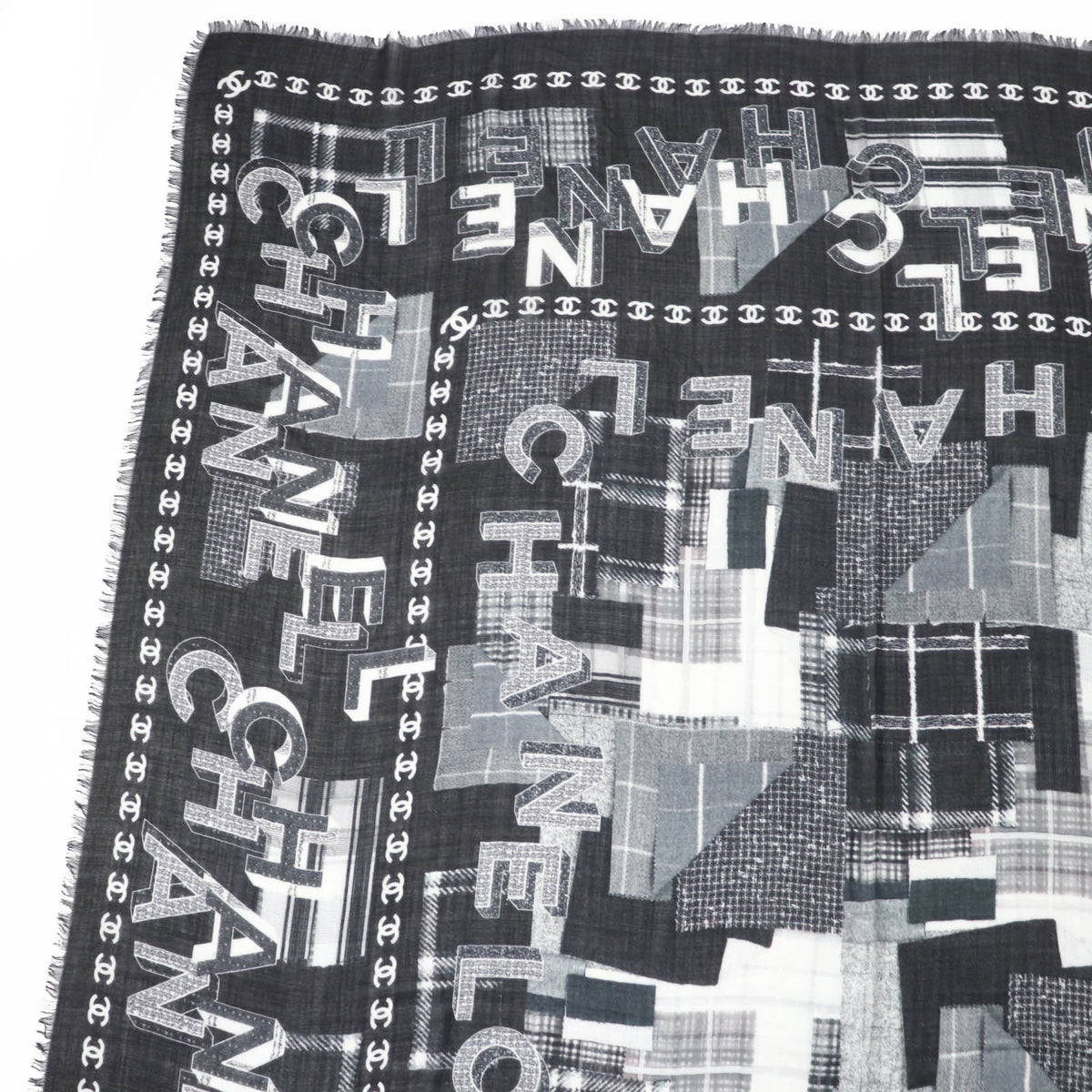Chanel Wool Cashmere COCO Mark Scarf