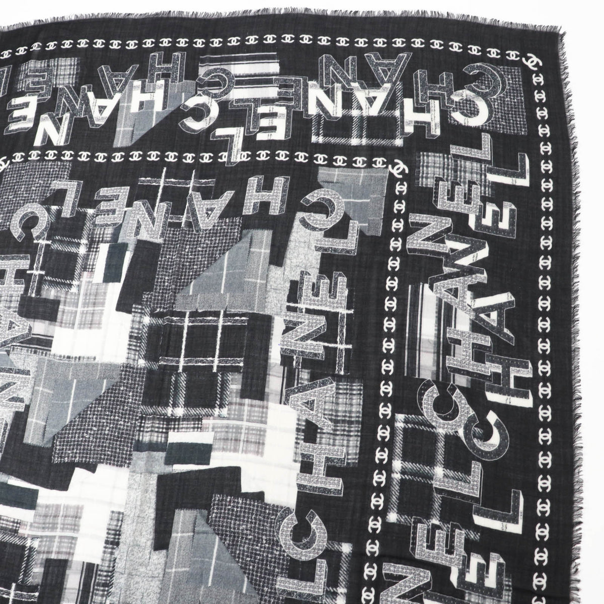 Chanel Wool Cashmere COCO Mark Scarf
