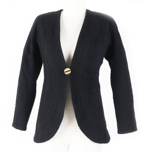 Chanel Wool Silk Tweed Jacket Black 34