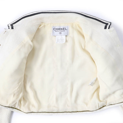 Chanel Vintage Tweed Jacket Cotton Silk 36