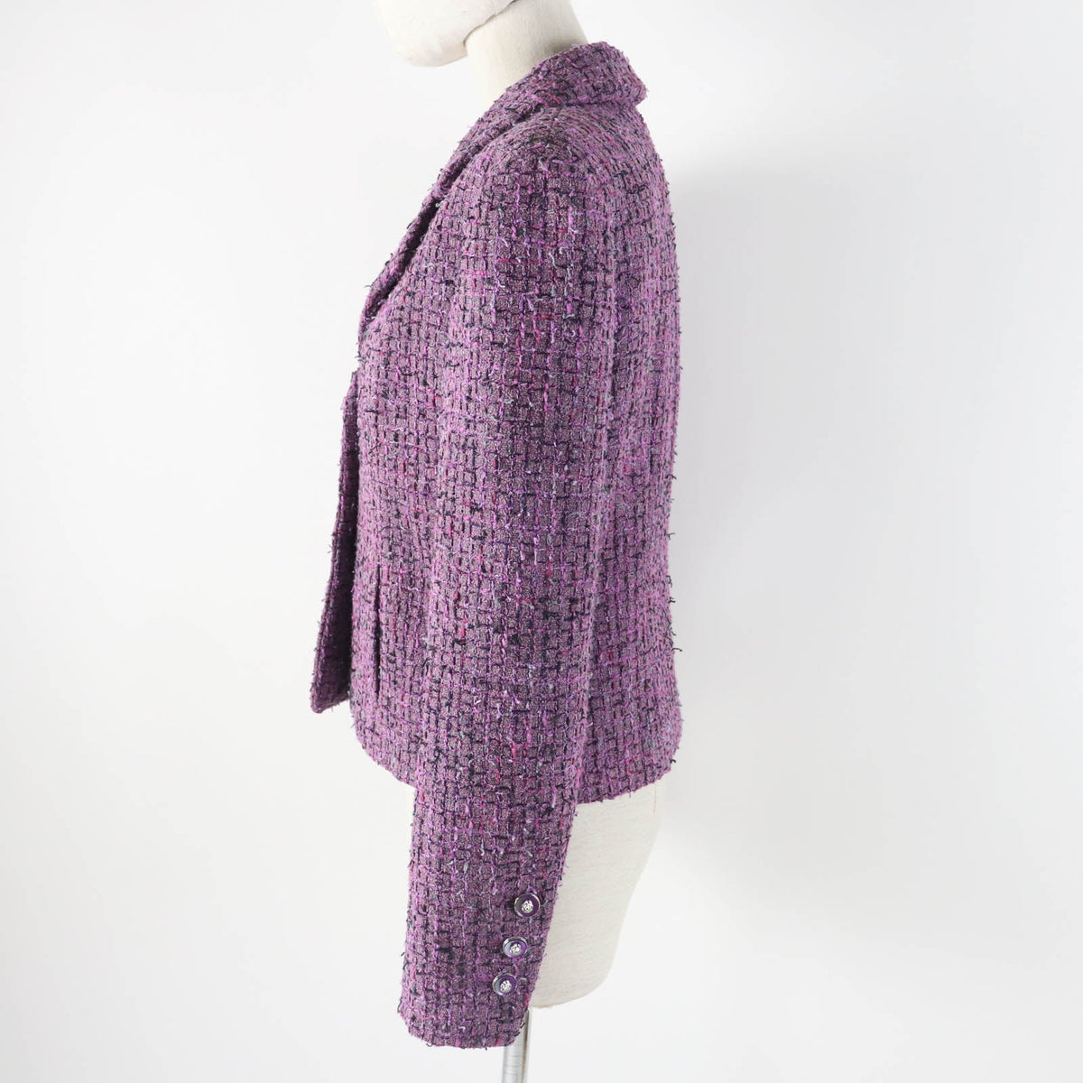 Chanel Tweed Jacket Purple 36 Women