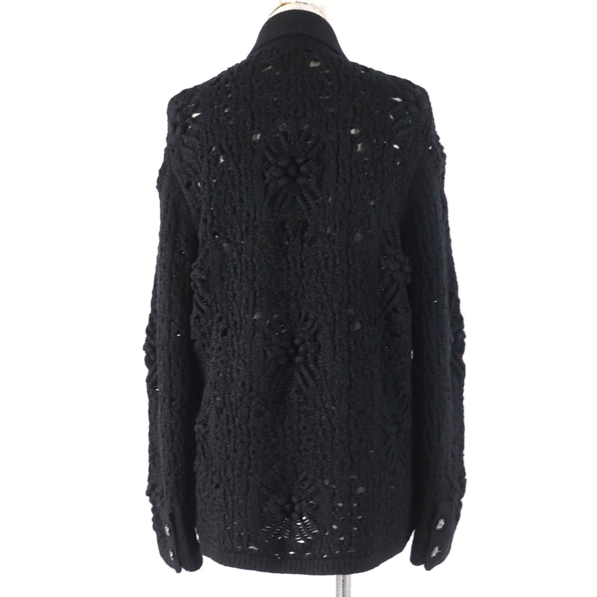 Chanel Cashmere Cardigan COCO Mark Button Black
